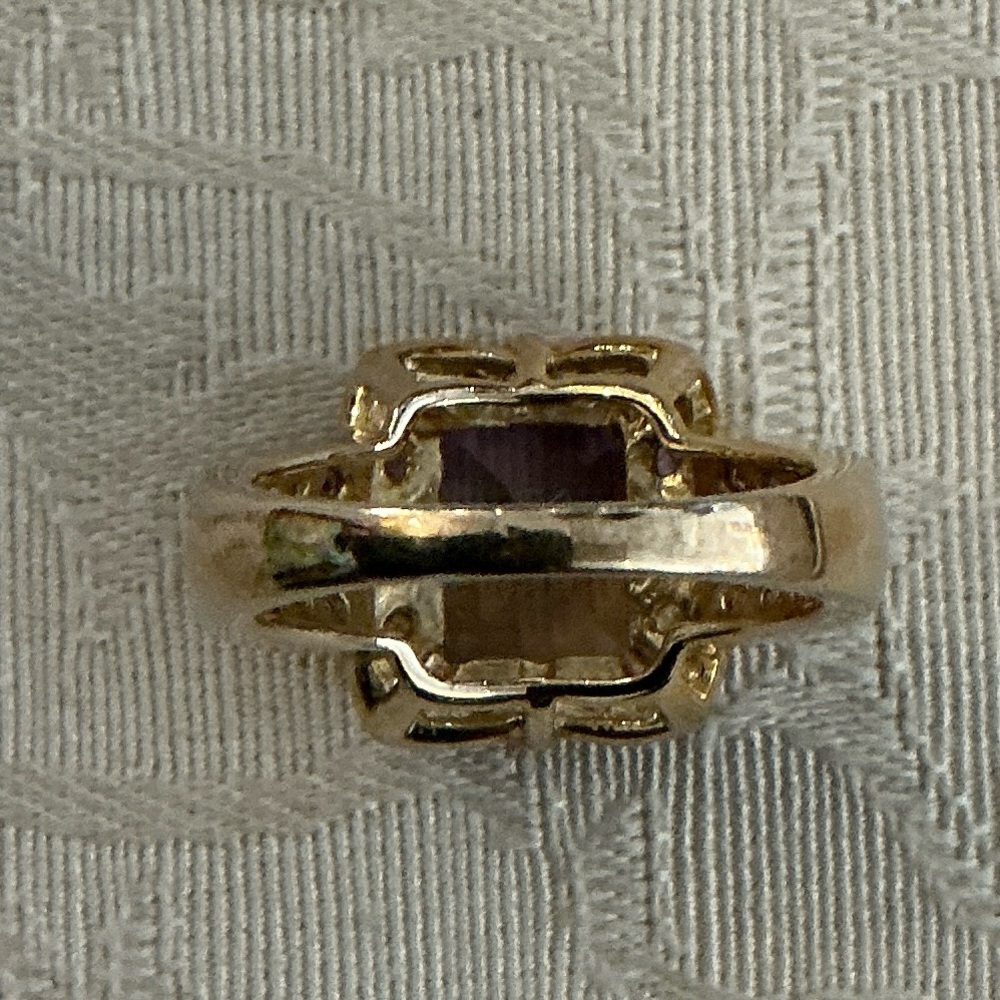 Ametrine vintage ring size 7.75-8? sterling silver w/ gold layer over 925 Estate - Picture 4 of 14
